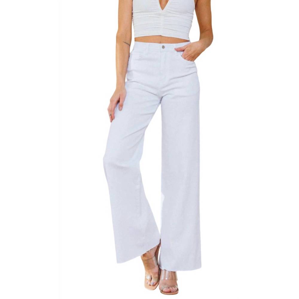 pistola White Wide Leg Flare Jeans